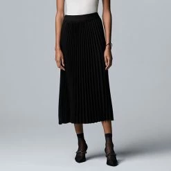 Women's Simply Vera Vera Wang Pleated Skirt Vera Black -Simply Vera Vera Wang STORE unnamed file 1016