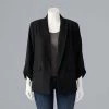 Plus Size Simply Vera Vera Wang Ruched Sleeve Blazer Vera Black