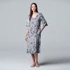 Women's Simply Vera Vera Wang Velour Maxi Sleepshirt Heather Gray Floral