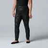 Plus Size Simply Vera Vera Wang High Rise Faux Leather Leggings Black Camo