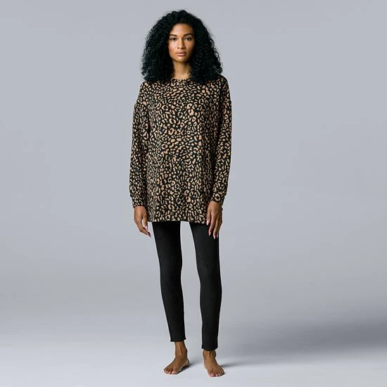 Women's Simply Vera Vera Wang Stretch Fleece Long Sleeve Tunic And Leggings Set Gray Hthr Animal 3 Women's Simply Vera Vera Wang Stretch Fleece Long Sleeve Tunic And Leggings Set Gray Hthr Animal - Image 3