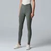Simply Vera Vera Wang Women's Cotton Cross Over Waistband Leggings Dark Heather Gray