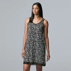 Women's Simply Vera Vera Wang Basic Luxury Chemise Gray Floral -Simply Vera Vera Wang STORE unnamed file 1100