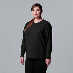 Plus Size Simply Vera Vera Wang Pintuck Dolman Sleeve Top Grape Ape