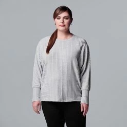 Plus Size Simply Vera Vera Wang Pintuck Dolman Sleeve Top Grape Ape -Simply Vera Vera Wang STORE unnamed file 1115