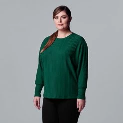 Plus Size Simply Vera Vera Wang Pintuck Dolman Sleeve Top Grape Ape -Simply Vera Vera Wang STORE unnamed file 1118
