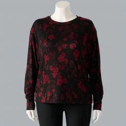 Plus Size Simply Vera Vera Wang Pintuck Dolman Sleeve Top Grape Ape -Simply Vera Vera Wang STORE unnamed file 1120