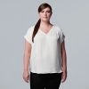 Plus Size Simply Vera Vera Wang Dolman Popover Top Stem Border