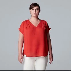 Plus Size Simply Vera Vera Wang Dolman Popover Top Stem Border -Simply Vera Vera Wang STORE unnamed file 1179