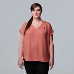 Plus Size Simply Vera Vera Wang Dolman Popover Top Stem Border -Simply Vera Vera Wang STORE unnamed file 1182