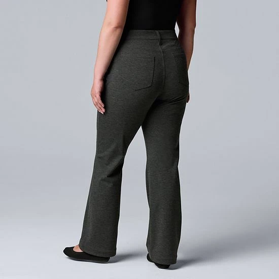 Plus Size Simply Vera Vera Wang High-Rise Ponte Bootcut Vera Black 2 Plus Size Simply Vera Vera Wang High-Rise Ponte Bootcut Vera Black - Image 2
