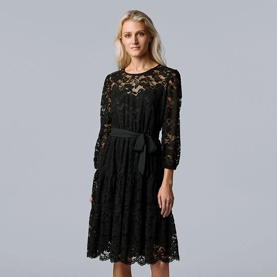 Women's Simply Vera Vera Wang Scalloped Hem Lace Dress 1 Women's Simply Vera Vera Wang Scalloped Hem Lace Dress