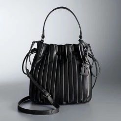 Simply Vera Vera Wang Jalessa Bucket Bag Pleated Equestrian Red -Simply Vera Vera Wang STORE unnamed file 1239