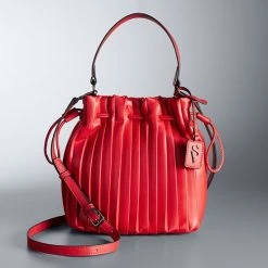 Simply Vera Vera Wang Jalessa Bucket Bag Pleated Equestrian Red -Simply Vera Vera Wang STORE unnamed file 1240