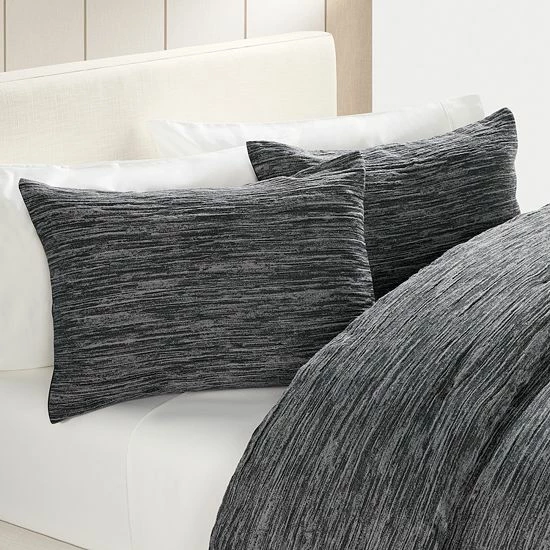 Simply Vera Vera Wang Charcoal Rib Texture Comforter Set With Shams 2 Simply Vera Vera Wang Charcoal Rib Texture Comforter Set With Shams - Image 2