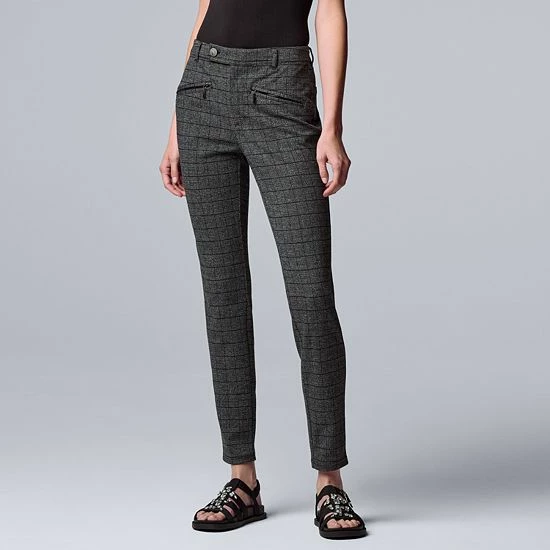 Petite Simply Vera Vera Wang High-Waisted Seamed Ponte Skinny Pants Cannonball Heather 2 Petite Simply Vera Vera Wang High-Waisted Seamed Ponte Skinny Pants Cannonball Heather - Image 2