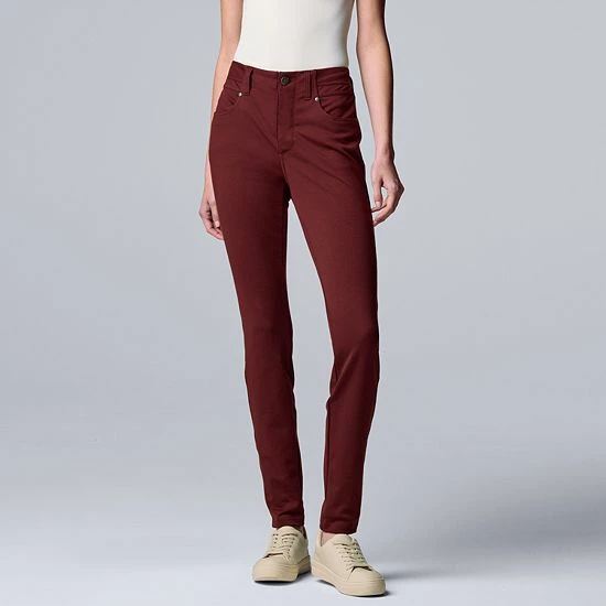 Petite Simply Vera Vera Wang High-Waisted Seamed Ponte Skinny Pants Cannonball Heather 4 Petite Simply Vera Vera Wang High-Waisted Seamed Ponte Skinny Pants Cannonball Heather - Image 4