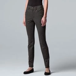 Petite Simply Vera Vera Wang High-Waisted Seamed Ponte Skinny Pants Cannonball Heather 9 Petite Simply Vera Vera Wang High-Waisted Seamed Ponte Skinny Pants Cannonball Heather -Simply Vera Vera Wang STORE unnamed file 1276