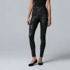 Women's Simply Vera Vera Wang High Rise Faux Leather Shaping Leggings Moonlit Ocean