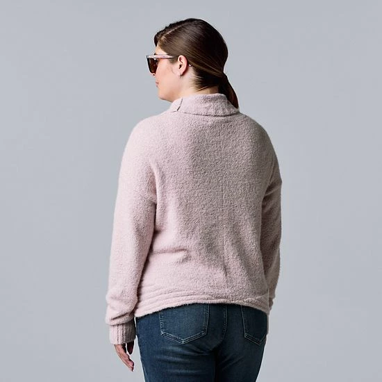 Plus Size Simply Vera Vera Wang Metallic Cowlneck Sweater Wind Chime 2 Plus Size Simply Vera Vera Wang Metallic Cowlneck Sweater Wind Chime - Image 2