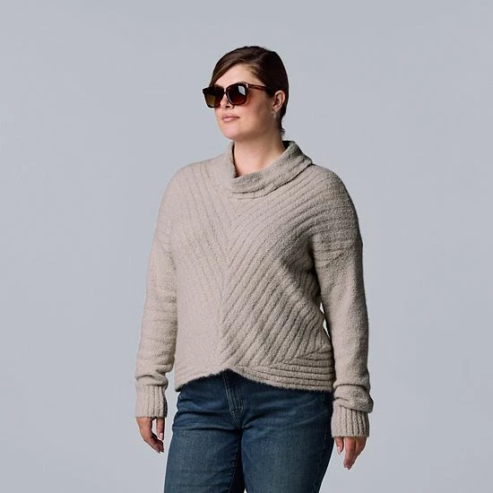 Plus Size Simply Vera Vera Wang Metallic Cowlneck Sweater Wind Chime 7 Plus Size Simply Vera Vera Wang Metallic Cowlneck Sweater Wind Chime - Image 7