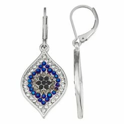 Simply Vera Vera Wang Evil Eye Drop Earrings Silver Tone Blue -Simply Vera Vera Wang STORE unnamed file 1329