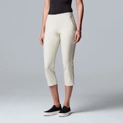Petite Simply Vera Vera Wang Simply Modern Capri Pants Metallic Pewter -Simply Vera Vera Wang STORE unnamed file 1333