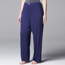 Plus Size Simply Vera Vera Wang Pajamas: Basic Luxury Pajama Pants Navy
