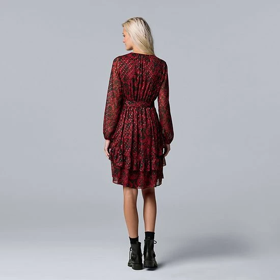 Women's Simply Vera Vera Wang Ruffle Chiffon Dress 2 Women's Simply Vera Vera Wang Ruffle Chiffon Dress - Image 2