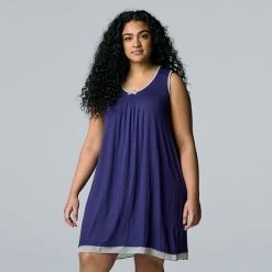 Plus Size Simply Vera Vera Wang Basic Luxury Chemise Black Floral Print -Simply Vera Vera Wang STORE unnamed file 1463