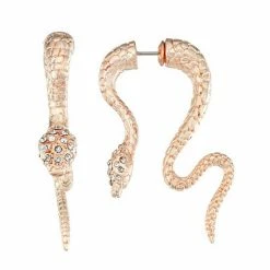 Simply Vera Vera Wang Snake Front Back Earrings Rose Gold Tone -Simply Vera Vera Wang STORE unnamed file 1470