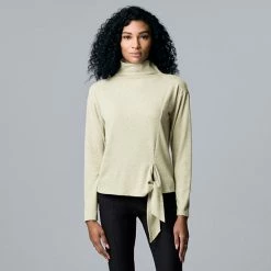Women's Simply Vera Vera Wang Cozy Knot-Front Top Heather Oatmeal 8 Women's Simply Vera Vera Wang Cozy Knot-Front Top Heather Oatmeal -Simply Vera Vera Wang STORE unnamed file 1487
