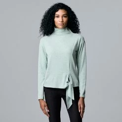 Women's Simply Vera Vera Wang Cozy Knot-Front Top Heather Oatmeal 11 Women's Simply Vera Vera Wang Cozy Knot-Front Top Heather Oatmeal -Simply Vera Vera Wang STORE unnamed file 1490