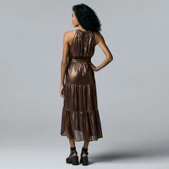 Women's Simply Vera Vera Wang Halter Tiered Dress Wine Allure -Simply Vera Vera Wang STORE unnamed file 1498