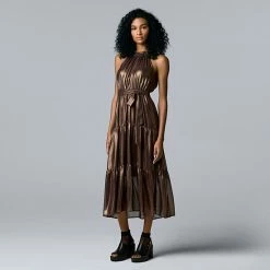 Women's Simply Vera Vera Wang Halter Tiered Dress Wine Allure -Simply Vera Vera Wang STORE unnamed file 1500