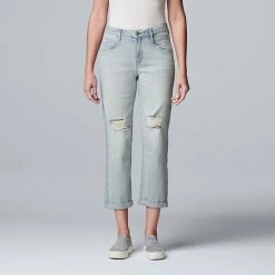 Women's Simply Vera Vera Wang Relaxed Boyfriend Jean Capri Whittier -Simply Vera Vera Wang STORE unnamed file 1516