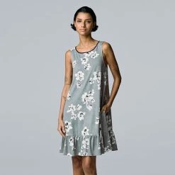 Women's Simply Vera Vera Wang Cozy Chemise With Satin Trim Black Animal Print 8 Women's Simply Vera Vera Wang Cozy Chemise With Satin Trim Black Animal Print -Simply Vera Vera Wang STORE unnamed file 1528