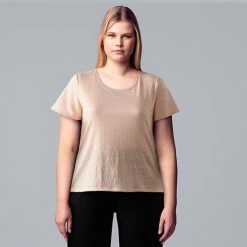 Plus Size Simply Vera Vera Wang Relaxed Scoopneck Tee Falls Spray -Simply Vera Vera Wang STORE unnamed file 1551