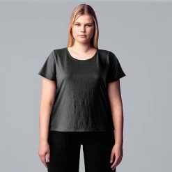 Plus Size Simply Vera Vera Wang Relaxed Scoopneck Tee Falls Spray -Simply Vera Vera Wang STORE unnamed file 1553