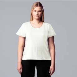 Plus Size Simply Vera Vera Wang Relaxed Scoopneck Tee Falls Spray -Simply Vera Vera Wang STORE unnamed file 1554