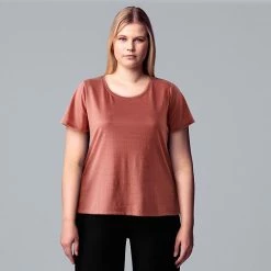 Plus Size Simply Vera Vera Wang Relaxed Scoopneck Tee Falls Spray -Simply Vera Vera Wang STORE unnamed file 1556