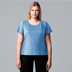 Plus Size Simply Vera Vera Wang Relaxed Scoopneck Tee Falls Spray -Simply Vera Vera Wang STORE unnamed file 1560