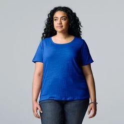 Plus Size Simply Vera Vera Wang Relaxed Scoopneck Tee Falls Spray -Simply Vera Vera Wang STORE unnamed file 1562