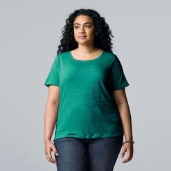 Plus Size Simply Vera Vera Wang Relaxed Scoopneck Tee Falls Spray -Simply Vera Vera Wang STORE unnamed file 1565