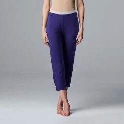 Women's Simply Vera Vera Wang Basic Luxury Pajama Capri Pants Navy -Simply Vera Vera Wang STORE unnamed file 1596