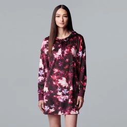Women's Simply Vera Vera Wang Velour Long Sleeve Hooded Sleepshirt Plum Floral 7 Women's Simply Vera Vera Wang Velour Long Sleeve Hooded Sleepshirt Plum Floral -Simply Vera Vera Wang STORE unnamed file 1601