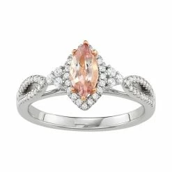 Simply Vera Vera Wang Two Tone 14k Gold 1/4 Carat T.W. Diamond & Morganite Engagement Ring