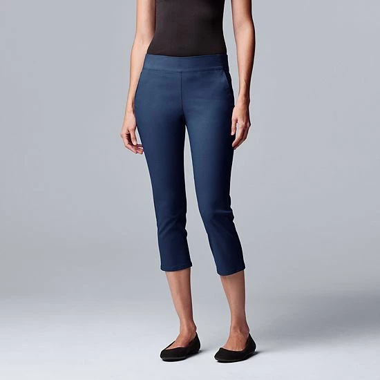 Women's Simply Vera Vera Wang Simply Modern Capri Pants Bellamy Navy 3 Women's Simply Vera Vera Wang Simply Modern Capri Pants Bellamy Navy - Image 3