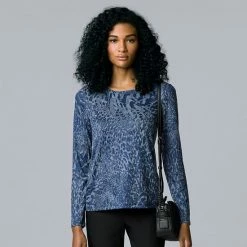 Petite Simply Vera Vera Wang Textured Crewneck Tee Tahlia Plum -Simply Vera Vera Wang STORE unnamed file 1634