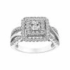 Simply Vera Vera Wang 14k White Gold 1 Carat T.W. Certified Diamond Square Halo Engagement Ring